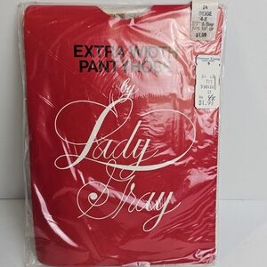 Vintage 1970s Lady Gray Extra Width Pantyhose‎ 4-X Beige